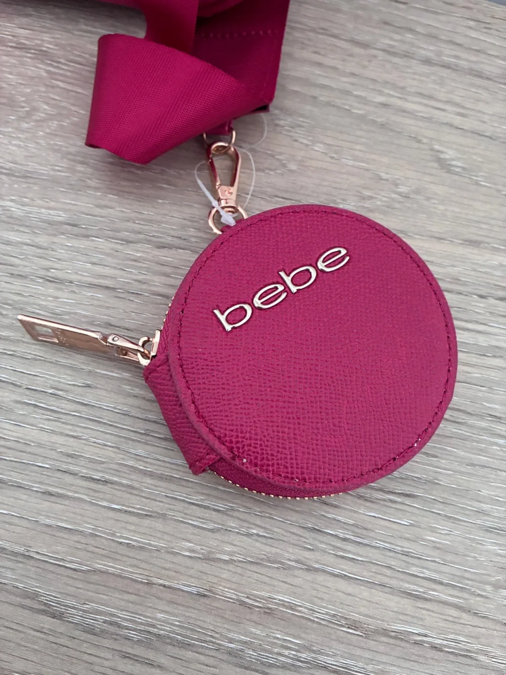bebe Dark Pink Studded Crossbody Bag with Coin Pouch
